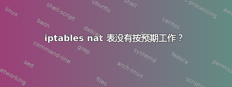 iptables nat 表没有按预期工作？