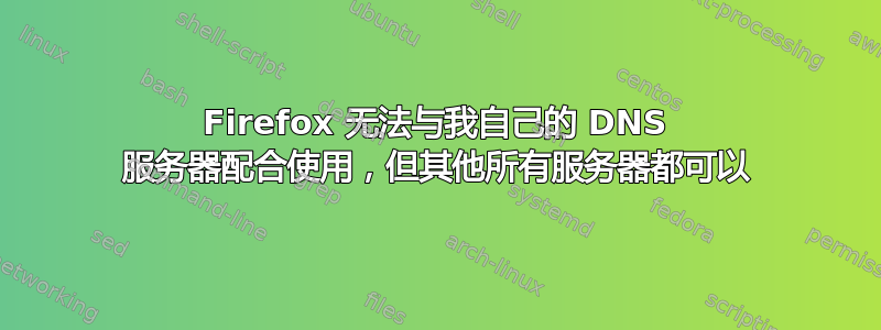 Firefox 无法与我自己的 DNS 服务器配合使用，但其他所有服务器都可以