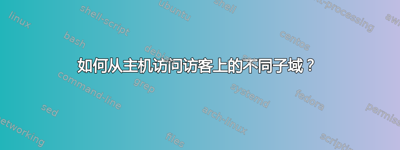 如何从主机访问访客上的不同子域？