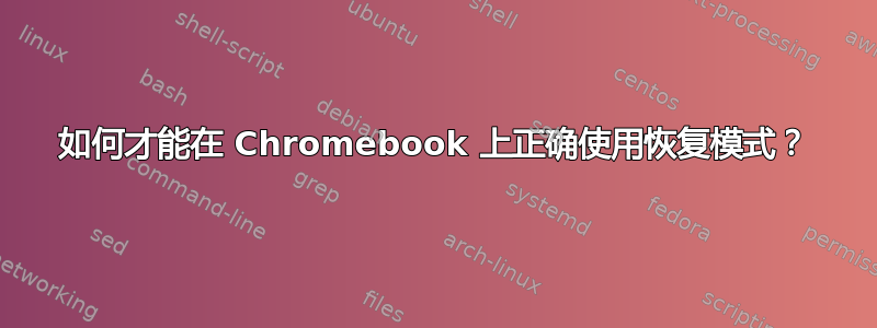 如何才能在 Chromebook 上正确使用恢复模式？