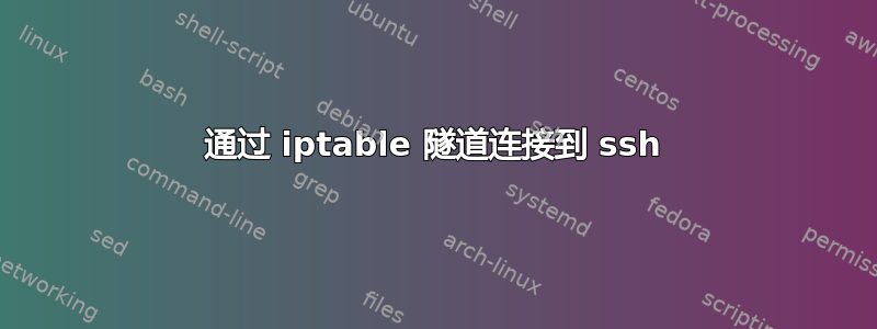 通过 iptable 隧道连接到 ssh