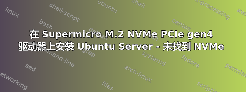 在 Supermicro M.2 NVMe PCIe gen4 驱动器上安装 Ubuntu Server - 未找到 NVMe