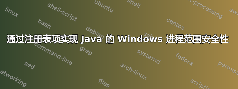 通过注册表项实现 Java 的 Windows 进程范围安全性