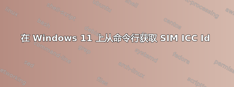 在 Windows 11 上从命令行获取 SIM ICC Id