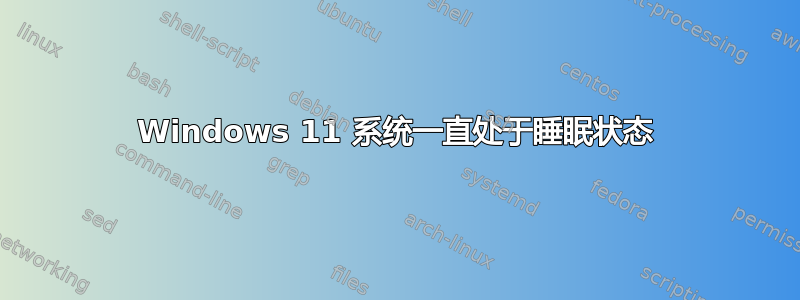 Windows 11 系统一直处于睡眠状态