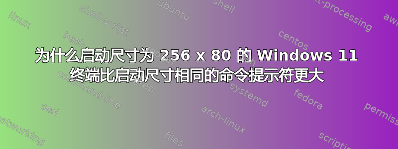 为什么启动尺寸为 256 x 80 的 Windows 11 终端比启动尺寸相同的命令提示符更大