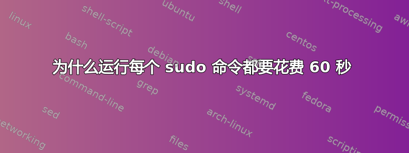 为什么运行每个 sudo 命令都要花费 60 秒