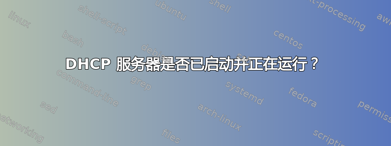 DHCP 服务器是否已启动并正在运行？