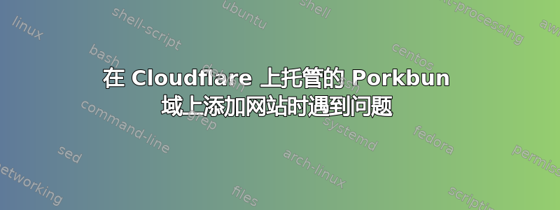 在 Cloudflare 上托管的 Porkbun 域上添加网站时遇到问题