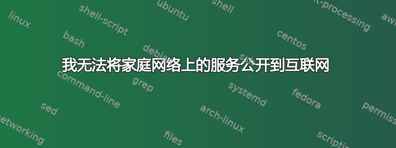 我无法将家庭网络上的服务公开到互联网