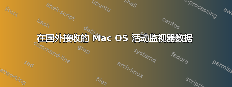 在国外接收的 Mac OS 活动监视器数据