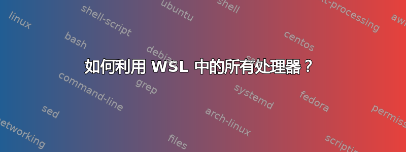 如何利用 WSL 中的所有处理器？