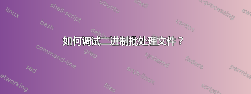 如何调试二进制批处理文件？