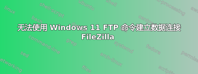 425 无法使用 Windows 11 FTP 命令建立数据连接 FileZilla