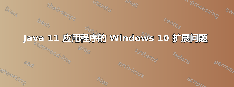 Java 11 应用程序的 Windows 10 扩展问题