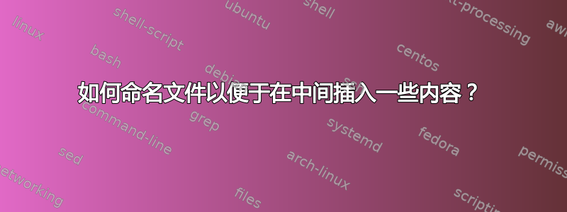 如何命名文件以便于在中间插入一些内容？