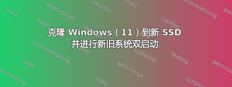 克隆 Windows（11）到新 SSD 并进行新旧系统双启动