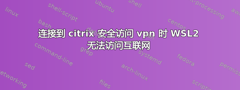 连接到 citrix 安全访问 vpn 时 WSL2 无法访问互联网