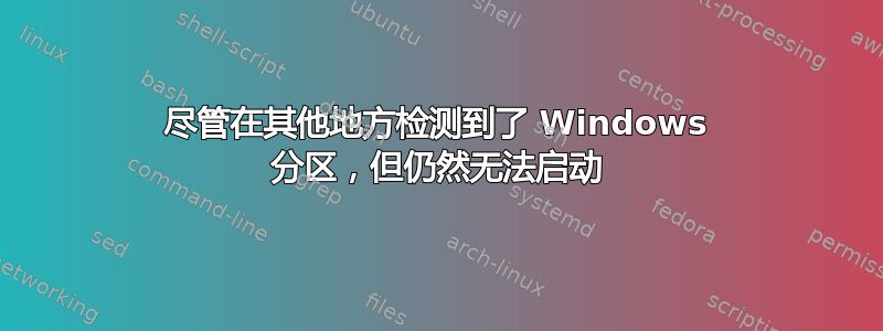 尽管在其他地方检测到了 Windows 分区，但仍然无法启动