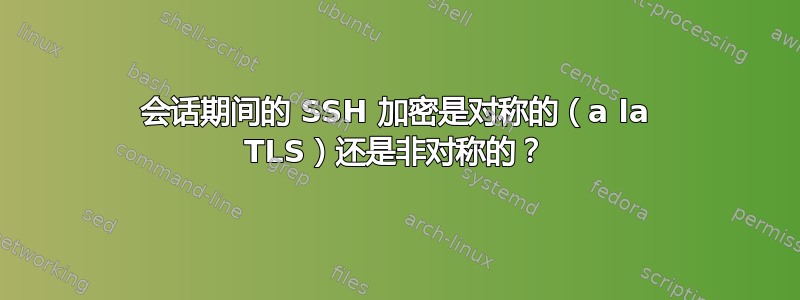 会话期间的 SSH 加密是对称的（a la TLS）还是非对称的？