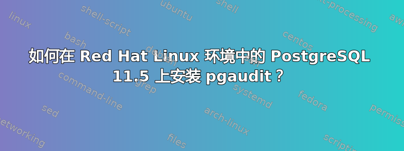 如何在 Red Hat Linux 环境中的 PostgreSQL 11.5 上安装 pgaudit？