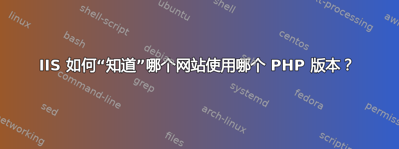 IIS 如何“知道”哪个网站使用哪个 PHP 版本？