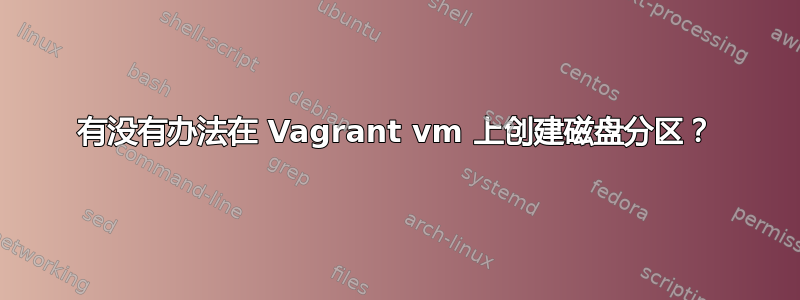 有没有办法在 Vagrant vm 上创建磁盘分区？