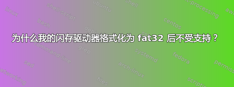 为什么我的闪存驱动器格式化为 fat32 后不受支持？