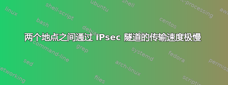 两个地点之间通过 IPsec 隧道的传输速度极慢