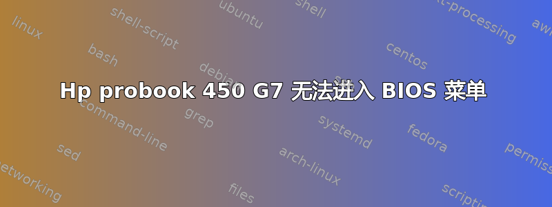 Hp probook 450 G7 无法进入 BIOS 菜单