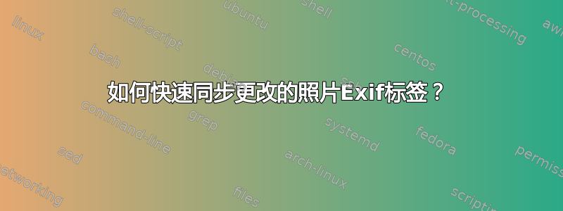 如何快速同步更改的照片Exif标签？