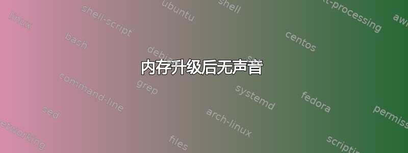 内存升级后无声音