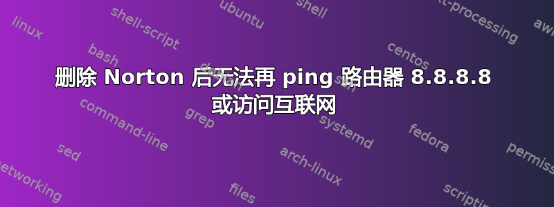 删除 Norton 后无法再 ping 路由器 8.8.8.8 或访问互联网