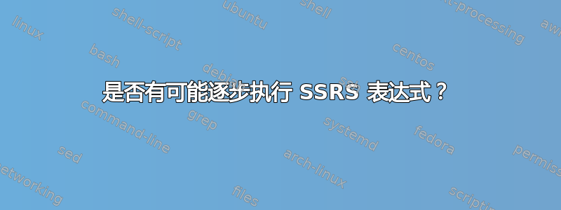 是否有可能逐步执行 SSRS 表达式？