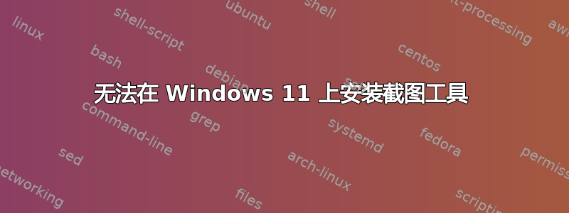 无法在 Windows 11 上安装截图工具