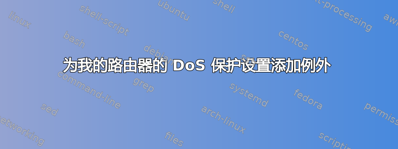 为我的路由器的 DoS 保护设置添加例外