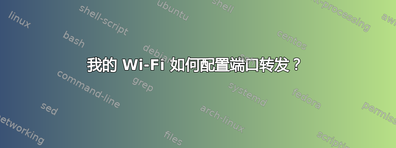 我的 Wi-Fi 如何配置端口转发？