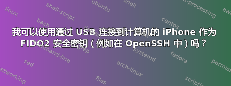 我可以使用通过 USB 连接到计算机的 iPhone 作为 FIDO2 安全密钥（例如在 OpenSSH 中）吗？