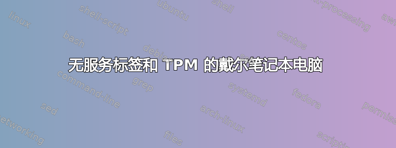 无服务标签和 TPM 的戴尔笔记本电脑