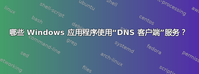 哪些 Windows 应用程序使用“DNS 客户端”服务？