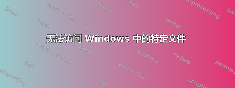 无法访问 Windows 中的特定文件