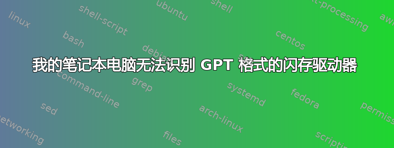 我的笔记本电脑无法识别 GPT 格式的闪存驱动器