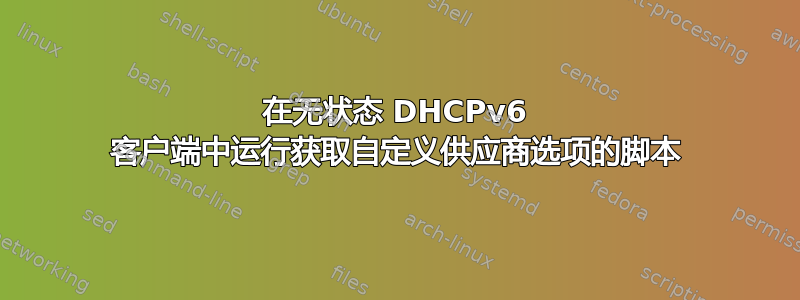 在无状态 DHCPv6 客户端中运行获取自定义供应商选项的脚本