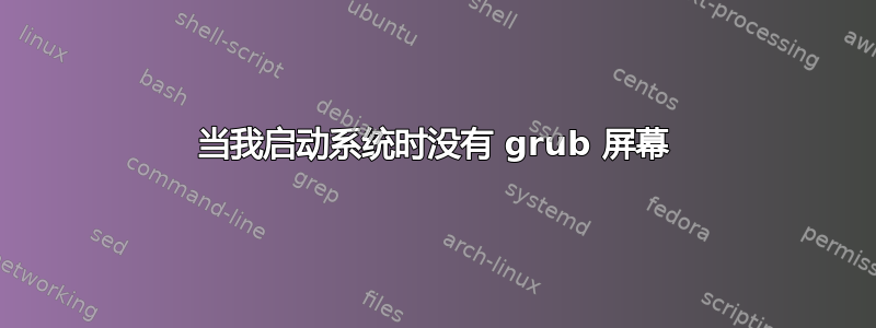 当我启动系统时没有 grub 屏幕