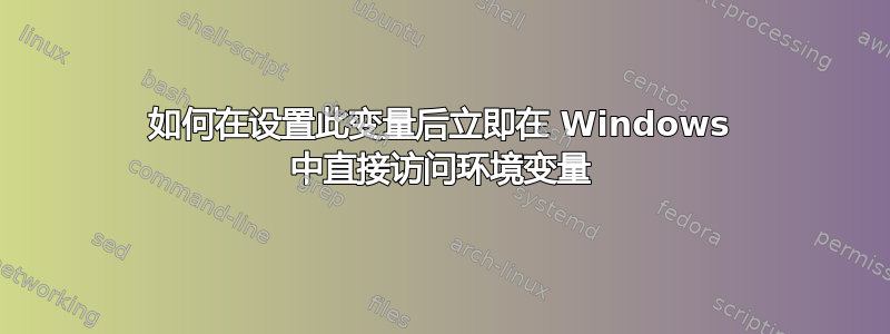 如何在设置此变量后立即在 Windows 中直接访问环境变量