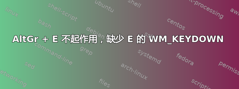 AltGr + E 不起作用，缺少 E 的 WM_KEYDOWN