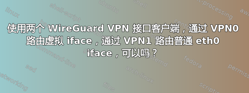 使用两个 WireGuard VPN 接口客户端，通过 VPN0 路由虚拟 iface，通过 VPN1 路由普通 eth0 iface，可以吗？