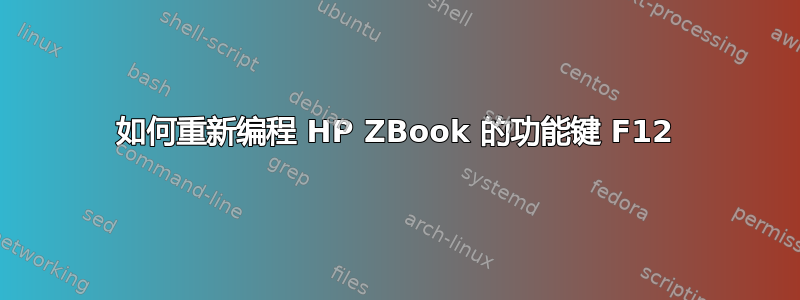 如何重新编程 HP ZBook 的功能键 F12