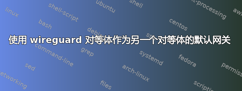 使用 wireguard 对等体作为另一个对等体的默认网关