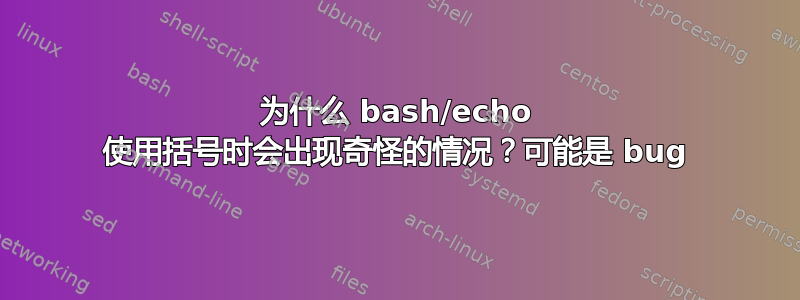 为什么 bash/echo 使用括号时会出现奇怪的情况？可能是 bug